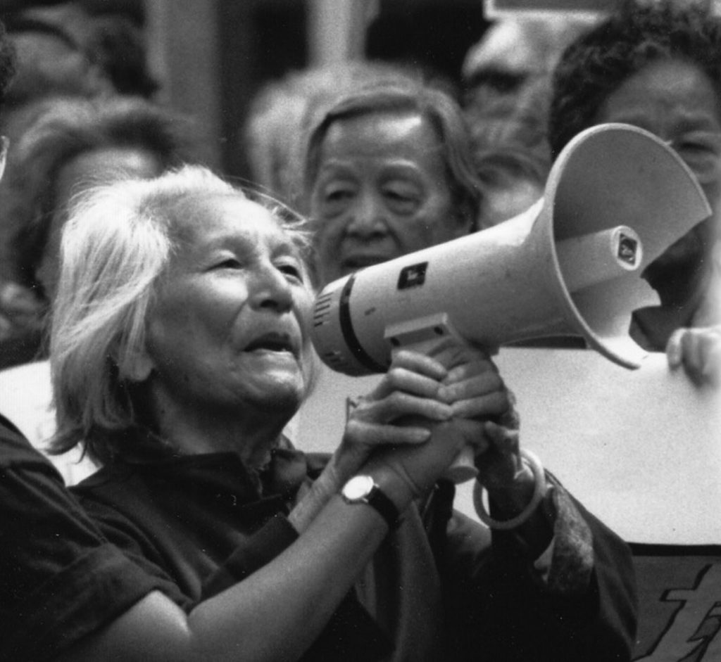 CPA member with bullhorn